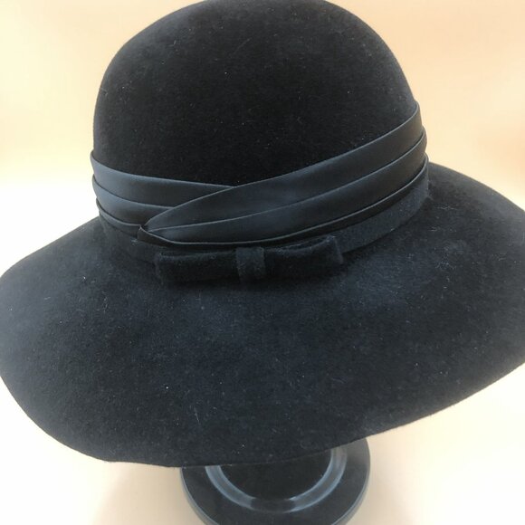 Vintage Betmar New York Black Felt Dress Hat – Union Made USA main image 8